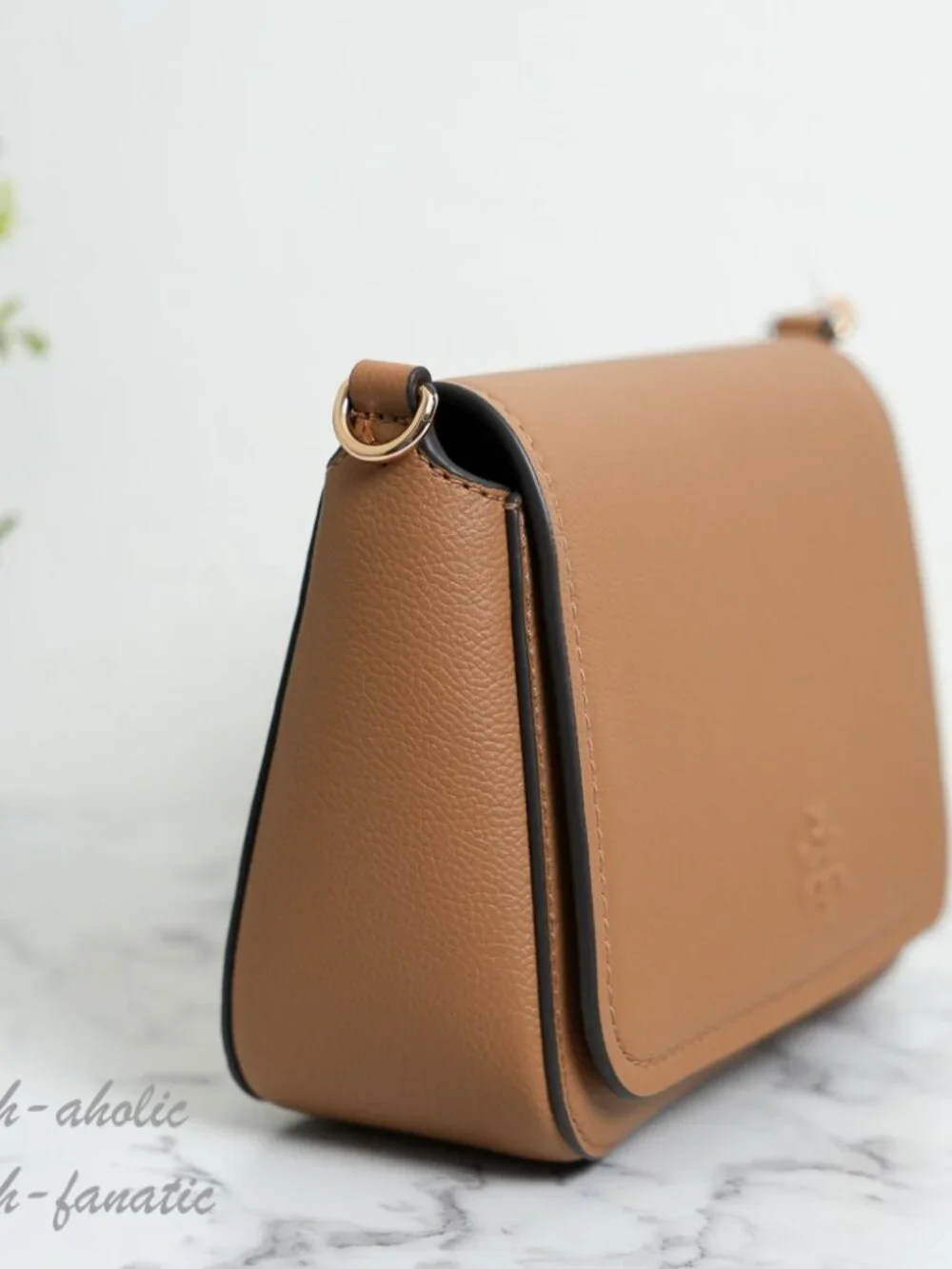 Tory Burch Thea Pebbled Leather Flap Crossbody Shoulder Bag in Tiramisu NWT